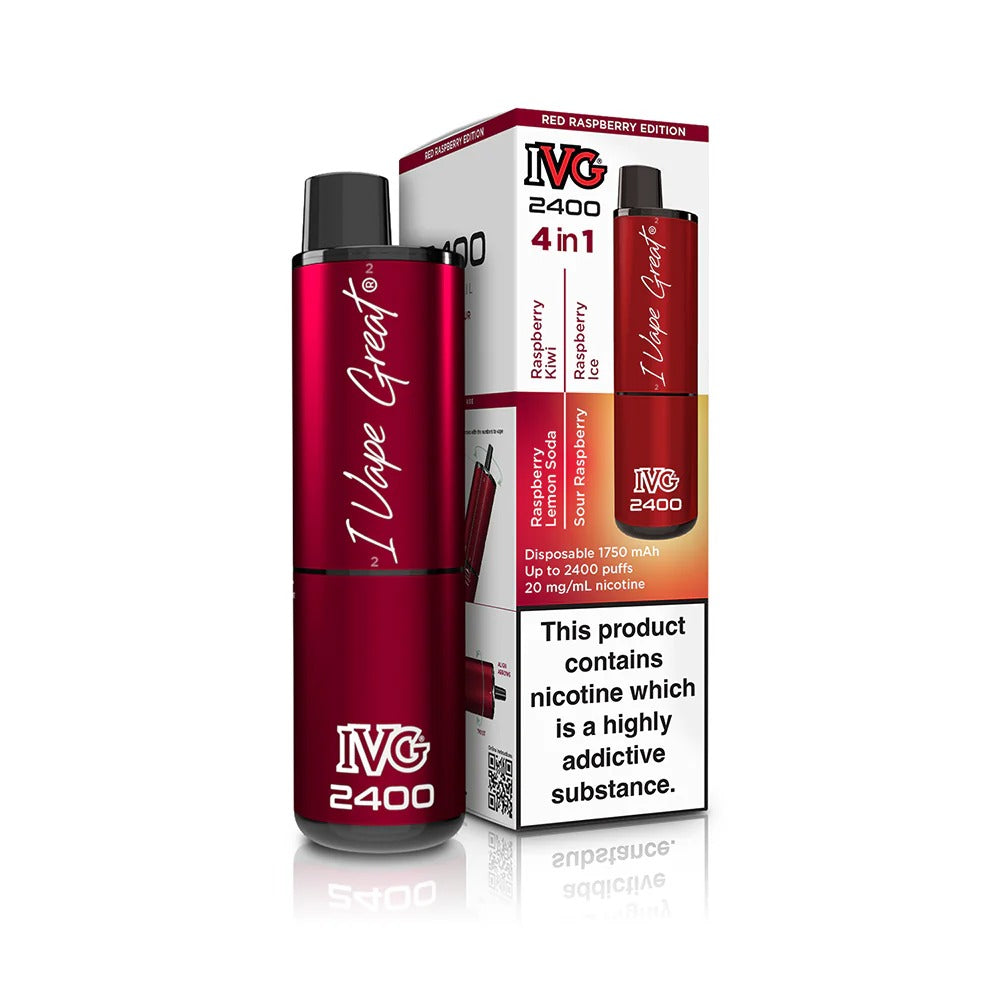 IVG2400 4 in 1 Disposable Vape - Red Raspberry Edition