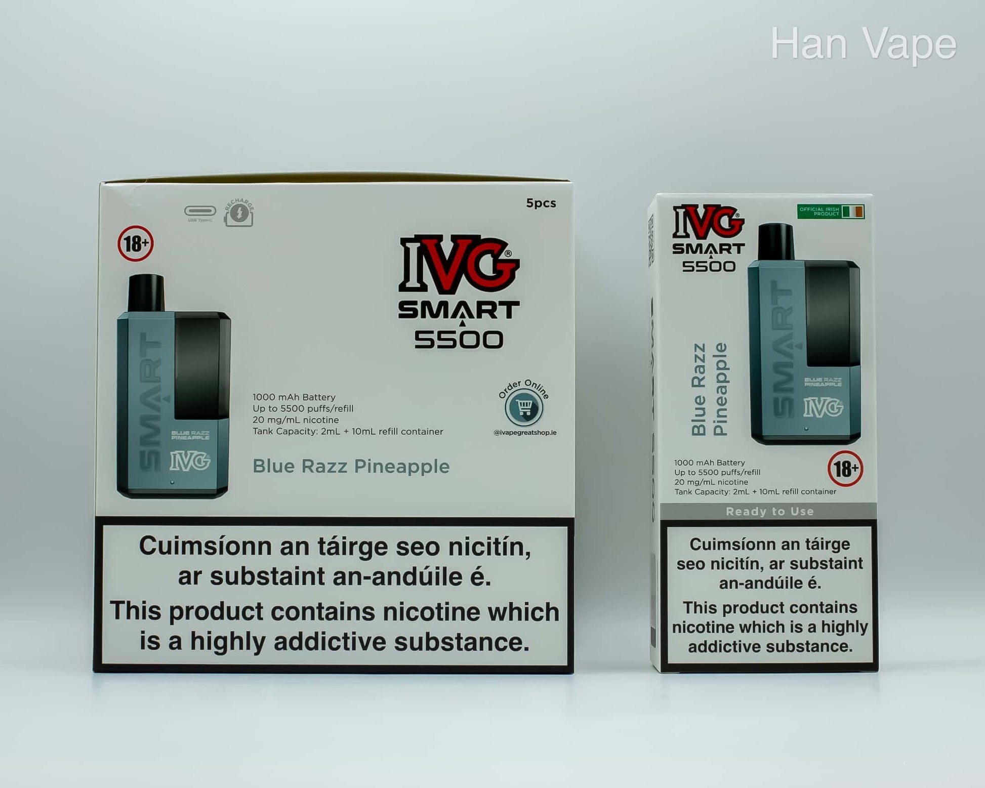IVG5500 disposable & Rechargeable Vape kit-Blue Razz Pineapple