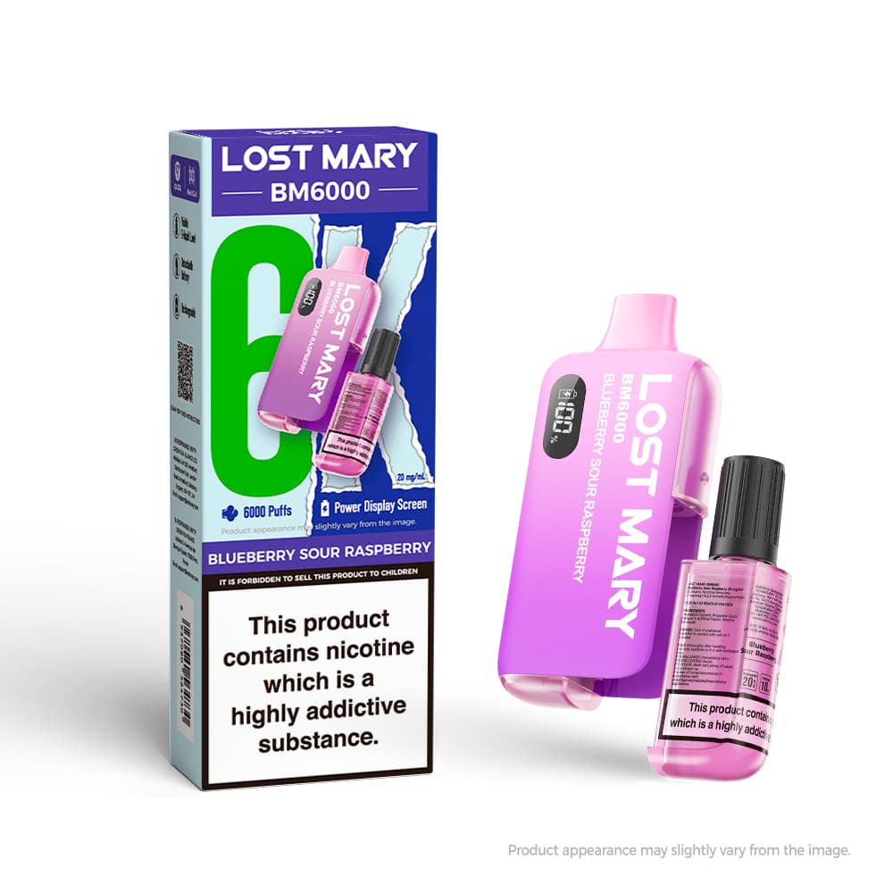 Lost Mary BM6000 disposable vape kit-Blueberry Sour Raspberry