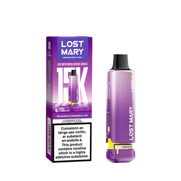 Lost Mary Nera 15K Refillable & Replaceable Vape Pod - Strawberry Raspberry Ice